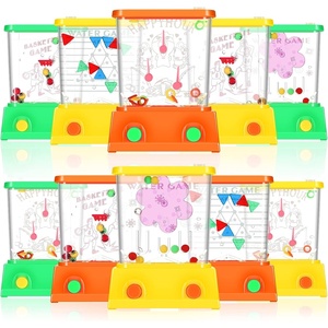image:imageSumind 10 Pcs Handheld Water Games for Kids Mini Water Ring Toss Basketball Hoop Toy 90s Retro Mini Games for Goodie Bag Birthday Return Gifts Lively StylePastelGreen orange yellow