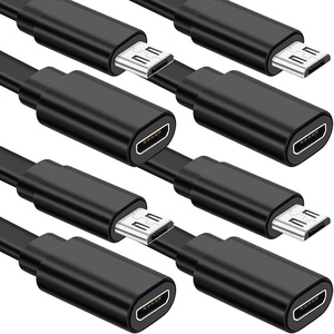 image:imageSumind 4 Pack 40FT Total Micro USB Extension Cables Male to Female Extender Cord Compatible with Wyze Cam OG WYZE Cam Pan Wyze Cam V3 Kasa Camera EC60 KC100 KC400Black