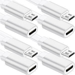 image:imageSumind 4 Pcs Micro USB Extension Cable 10 ft 3 Meters Micro USB Power Extension Micro USB Female to USB Male Compatible with Wireless Security Camera Flat Power Cable Cable Clips IncludedWhite