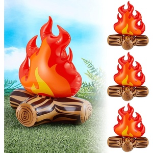 image:imageSumind 4 Pieces of 12 Inch Inflatable Fake Campfire Props Camping Party Campfire Party Scene Decoration Indoor and Outdoor Camping Game Props Fire Inflatable for Boys Firewood Toys