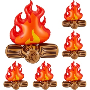 image:imageSumind Inflatable Fake Campfire Camping Props Bonfire Party Decor Campfire Party Decorations Artificial Flame for Indoor Camping Classroom Decor Overnight and Scene Setting6 Pieces6