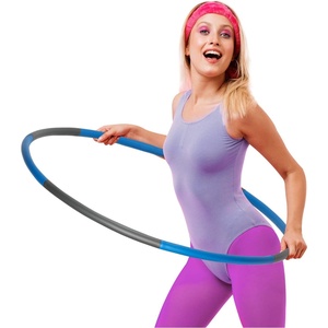 image:imageWeighted for Adults and Kids 8 Detachable Sections 2 lb Easy Storage Fitness Hoop for Fat Burning Slimming Body Workout
