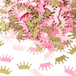 image:imageSumind 300 Pcs Princess Crown Confetti Gender Reveal Confetti Pink Gold Glittery Prince King Crown Cutouts for Princess Party Decorations Baby Shower Girls Birthday Party Crafts Supplies for Table