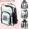image:imageSumind 6 Pcs 17 Inch Bulk Clear Backpack Bulk for School Kids Bookbag Transparent Bag Student Large Heavy Duty Back Bag for DonationBlackBlack
