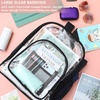 image:imageSumind 6 Pcs 17 Inch Bulk Clear Backpack Bulk for School Kids Bookbag Transparent Bag Student Large Heavy Duty Back Bag for DonationBlackBlack