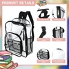 image:imageSumind 6 Pcs 17 Inch Bulk Clear Backpack Bulk for School Kids Bookbag Transparent Bag Student Large Heavy Duty Back Bag for DonationBlackBlack