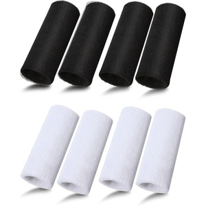image:imageSumind 8 Pieces 6 Inch Wrist Sweatband Sports Wristbands Tennis Elastic Athletic Wristband for Men and Women Wide Wrist Protection Band Long Size for Basketball RunningBlack  White