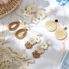 image:imageSumind 4 Pairs Boho Raffia Earrings Flower Round Drop Dangle Woven Earrings for Women Summer Vacation Tropical Beach Natural Handmade Raffia Jewelry Gifts Set Bohemian AccessoriesBoho