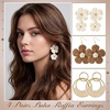 image:imageSumind 4 Pairs Boho Raffia Earrings Flower Round Drop Dangle Woven Earrings for Women Summer Vacation Tropical Beach Natural Handmade Raffia Jewelry Gifts Set Bohemian AccessoriesFlower