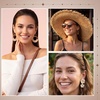 image:imageSumind 4 Pairs Boho Raffia Earrings Flower Round Drop Dangle Woven Earrings for Women Summer Vacation Tropical Beach Natural Handmade Raffia Jewelry Gifts Set Bohemian AccessoriesFlower