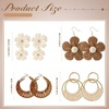 image:imageSumind 4 Pairs Boho Raffia Earrings Flower Round Drop Dangle Woven Earrings for Women Summer Vacation Tropical Beach Natural Handmade Raffia Jewelry Gifts Set Bohemian AccessoriesFlower