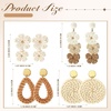 image:imageSumind 4 Pairs Boho Raffia Earrings Flower Round Drop Dangle Woven Earrings for Women Summer Vacation Tropical Beach Natural Handmade Raffia Jewelry Gifts Set Bohemian AccessoriesBoho