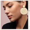 image:imageSumind 4 Pairs Boho Raffia Earrings Flower Round Drop Dangle Woven Earrings for Women Summer Vacation Tropical Beach Natural Handmade Raffia Jewelry Gifts Set Bohemian AccessoriesBoho