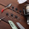 image:imageSumind 50 Pieces Fishing Line Sinker Slides with Duo Lock Fishing Clips with Hooked Sinker Line Connector TackleBlack