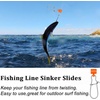 image:imageSumind 50 Pieces Fishing Line Sinker Slides with Duo Lock Fishing Clips with Hooked Sinker Line Connector TackleOrange