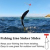image:imageSumind 50 Pieces Fishing Line Sinker Slides with Duo Lock Fishing Clips with Hooked Sinker Line Connector TackleRed