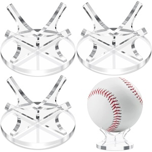 image:imageSumind 3 Pack Acrylic Small Ball Stand Holder Clear Baseball Holders for Display Sport Ball Display Stand Baseball for Golf Softball Tennis Collectible Spheres Decor for Desk amp HomeClear