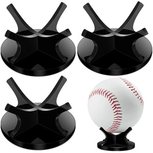 image:imageSumind 3 Pack Acrylic Small Ball Stand Holder Clear Baseball Holders for Display Sport Ball Display Stand Baseball for Golf Softball Tennis Collectible Spheres Decor for Desk amp HomeBlack