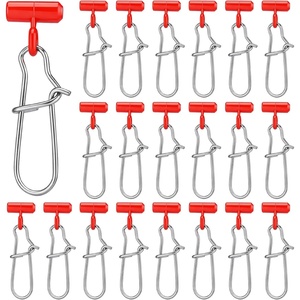 image:imageSumind 50 Pieces Fishing Line Sinker Slides with Duo Lock Fishing Clips with Hooked Sinker Line Connector TackleRed