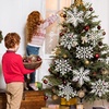 image:image8 Pcs Large Snowflakes Extra Large Outdoor Christmas Ornaments 12 Glittered Snowflakes Decorations Oversized Christmas Tree Ornaments Winter Indoor Outdoor Window Hanging Decorations WhiteWhite