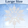image:image8 Pcs Large Snowflakes Extra Large Outdoor Christmas Ornaments 12 Glittered Snowflakes Decorations Oversized Christmas Tree Ornaments Winter Indoor Outdoor Window Hanging Decorations WhiteWhite