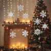 image:image8 Pcs Large Snowflakes Extra Large Outdoor Christmas Ornaments 12 Glittered Snowflakes Decorations Oversized Christmas Tree Ornaments Winter Indoor Outdoor Window Hanging Decorations WhiteWhite