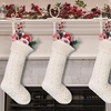 image:image8 Pieces Knitted Christmas Stockings 18 Inch Large Size Crochet Cable Knit Hanging Stocking Decorations for Xmas Family Holiday Season Decor Ivory White