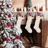image:image8 Pieces Knitted Christmas Stockings 18 Inch Large Size Crochet Cable Knit Hanging Stocking Decorations for Xmas Family Holiday Season Decor Ivory White