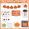 image:imageSumind 15 Pcs Fall Decorations for Home Fall Tiered Tray Decor SetPumpkin  Maple Leaves Pumpkin Wooden Signs Thanksgiving Table Signs Rustic Farmhouse Tabletop Centerpieces Autumn Harvest DecorPumpkin