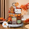 image:imageSumind 15 Pcs Fall Decorations for Home Fall Tiered Tray Decor SetPumpkin  Maple Leaves Pumpkin Wooden Signs Thanksgiving Table Signs Rustic Farmhouse Tabletop Centerpieces Autumn Harvest DecorHarvest