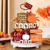 image:imageSumind 15 Pcs Fall Decorations for Home Fall Tiered Tray Decor SetPumpkin  Maple Leaves Pumpkin Wooden Signs Thanksgiving Table Signs Rustic Farmhouse Tabletop Centerpieces Autumn Harvest DecorAutumn