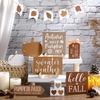 image:imageSumind 15 Pcs Fall Decorations for Home Fall Tiered Tray Decor SetPumpkin  Maple Leaves Pumpkin Wooden Signs Thanksgiving Table Signs Rustic Farmhouse Tabletop Centerpieces Autumn Harvest DecorLeaf