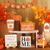 image:imageSumind 15 Pcs Fall Decorations for Home Fall Tiered Tray Decor SetPumpkin  Maple Leaves Pumpkin Wooden Signs Thanksgiving Table Signs Rustic Farmhouse Tabletop Centerpieces Autumn Harvest DecorHome