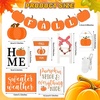 image:imageSumind 15 Pcs Fall Decorations for Home Fall Tiered Tray Decor SetPumpkin  Maple Leaves Pumpkin Wooden Signs Thanksgiving Table Signs Rustic Farmhouse Tabletop Centerpieces Autumn Harvest DecorHome