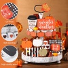 image:imageSumind 15 Pcs Fall Decorations for Home Fall Tiered Tray Decor SetPumpkin  Maple Leaves Pumpkin Wooden Signs Thanksgiving Table Signs Rustic Farmhouse Tabletop Centerpieces Autumn Harvest DecorPumpkin