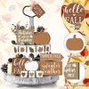 image:imageSumind 15 Pcs Fall Decorations for Home Fall Tiered Tray Decor SetPumpkin  Maple Leaves Pumpkin Wooden Signs Thanksgiving Table Signs Rustic Farmhouse Tabletop Centerpieces Autumn Harvest DecorLeaf