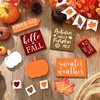image:imageSumind 15 Pcs Fall Decorations for Home Fall Tiered Tray Decor SetPumpkin  Maple Leaves Pumpkin Wooden Signs Thanksgiving Table Signs Rustic Farmhouse Tabletop Centerpieces Autumn Harvest DecorAutumn