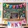 image:imageSumind 2 Pcs Back to School Decorations Banner 7 ft Felt Pencil Bow Garland 3D First Day of School Hanging Backdrop Ornament for Classroom Pencil Teacher Party Decoration Gift98 ftBlue White3 PcsPastel