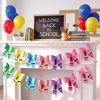 image:imageSumind 2 Pcs Back to School Decorations Banner 7 ft Felt Pencil Bow Garland 3D First Day of School Hanging Backdrop Ornament for Classroom Pencil Teacher Party Decoration Gift98 ftBlue White3 PcsPastel