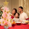 image:imageSumind 24 Inch2 ft Mini Pink Christmas Tree with Lights Tabletop Christmas Tree with 24 Pcs Ball Ornament Star DIY Prelit Small Artificial Pine for Xmas Table Home Indoor DecorSilver BallsGold Balls