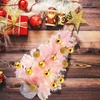 image:imageSumind 24 Inch2 ft Mini Pink Christmas Tree with Lights Tabletop Christmas Tree with 24 Pcs Ball Ornament Star DIY Prelit Small Artificial Pine for Xmas Table Home Indoor DecorSilver BallsGold Balls