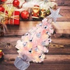 image:imageSumind 24 Inch2 ft Mini Pink Christmas Tree with Lights Tabletop Christmas Tree with 24 Pcs Ball Ornament Star DIY Prelit Small Artificial Pine for Xmas Table Home Indoor DecorSilver BallsSilver Balls