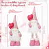 image:imageSumind 3 Pcs Christmas Sitting Doll Santa Claus Snowman Reindeer Sitter Christmas Ornament with Long Legs Xmas Figurines Plush for Table Fireplace Home DecorationPink Heart