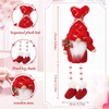 image:imageSumind 3 Pcs Christmas Sitting Doll Santa Claus Snowman Reindeer Sitter Christmas Ornament with Long Legs Xmas Figurines Plush for Table Fireplace Home DecorationValentines Day