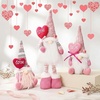 image:imageSumind 3 Pcs Christmas Sitting Doll Santa Claus Snowman Reindeer Sitter Christmas Ornament with Long Legs Xmas Figurines Plush for Table Fireplace Home DecorationPink Heart