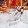 image:imageSumind 4 Bags Snow Fluffy Decoration Artificial Snow Faux Snow Christmas Snow Blanket Artificial Fake Snow Indoor Blanket Snow for Xmas Party Winter Village Home Decor Blue Glitter StyleWhite