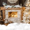 image:imageSumind 4 Bags Snow Fluffy Decoration Artificial Snow Faux Snow Christmas Snow Blanket Artificial Fake Snow Indoor Blanket Snow for Xmas Party Winter Village Home Decor Blue Glitter StyleWhite