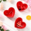 image:imageSumind 4 Pack Valentine Heart Shaped Bowl Cute Ceramic Bowl Red Candy Dish Heart Shaped Plates for Home Fruit Salad Soup Cereal Snacks Dessert Pudding Kitchen Household Cooking Gifts45 x 37 InchRed