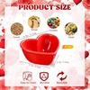 image:imageSumind 4 Pack Valentine Heart Shaped Bowl Cute Ceramic Bowl Red Candy Dish Heart Shaped Plates for Home Fruit Salad Soup Cereal Snacks Dessert Pudding Kitchen Household Cooking Gifts45 x 37 InchRed