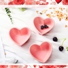 image:imageSumind 4 Pack Valentine Heart Shaped Bowl Cute Ceramic Bowl Red Candy Dish Heart Shaped Plates for Home Fruit Salad Soup Cereal Snacks Dessert Pudding Kitchen Household Cooking Gifts45 x 37 InchPink